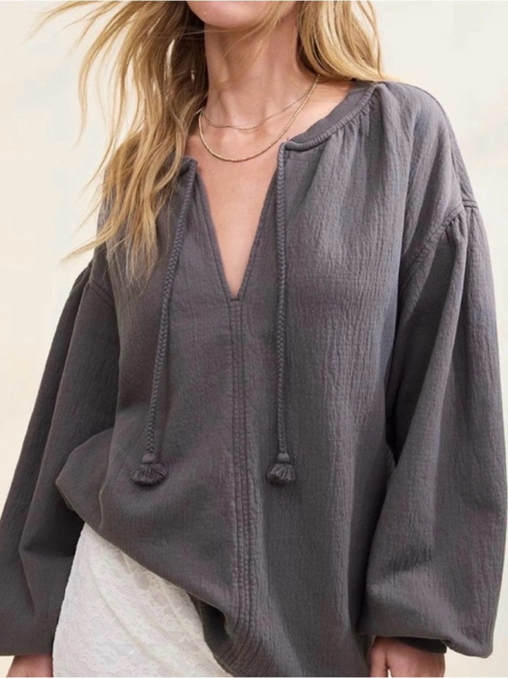 Arie Boho cotton long sleeve NWT tee XXs/ L